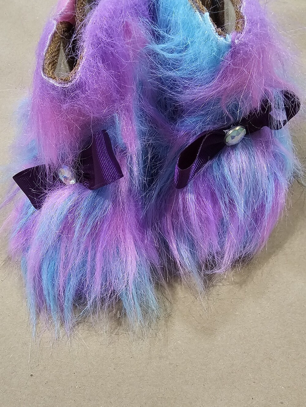 Fuzzy Pastel Slipper Booties with Bow